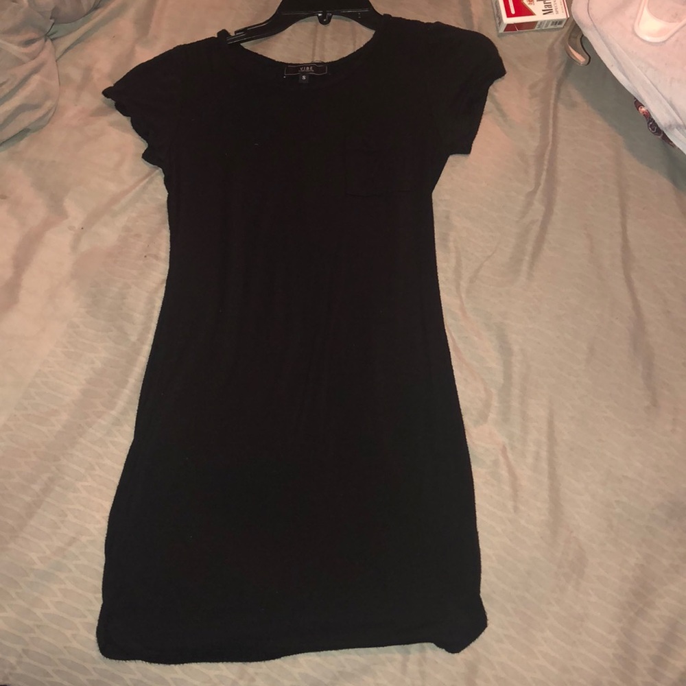 Black mini dress snug fitting